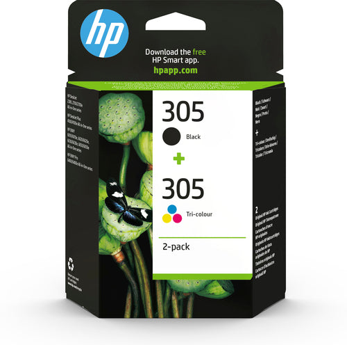 HP 305 2-Pack Tri-color/Black Original Ink Cartridge HP 305 2-Pack Tri-color/Black Original Ink Cartridge